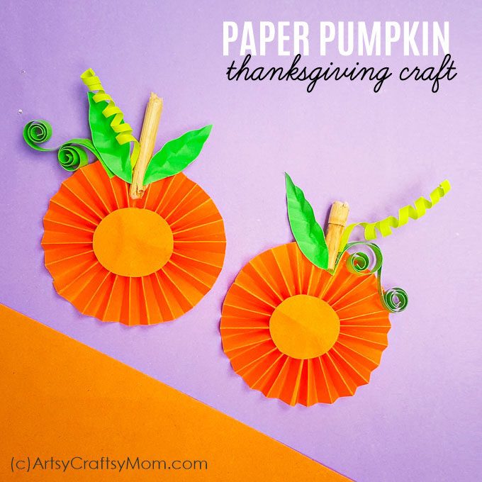 Easy Paper Pumpkin Thanksgiving craft