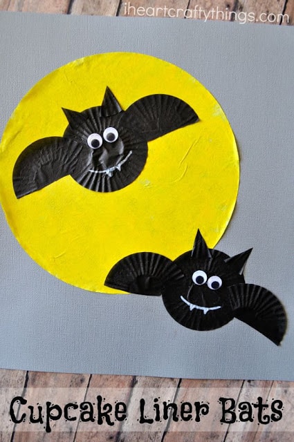 October is Bat Appreciation Month and we're celebrating with a bunch of Brilliant Bat Crafts for Kids! Make bats with paper, cardboard, yarn & more!