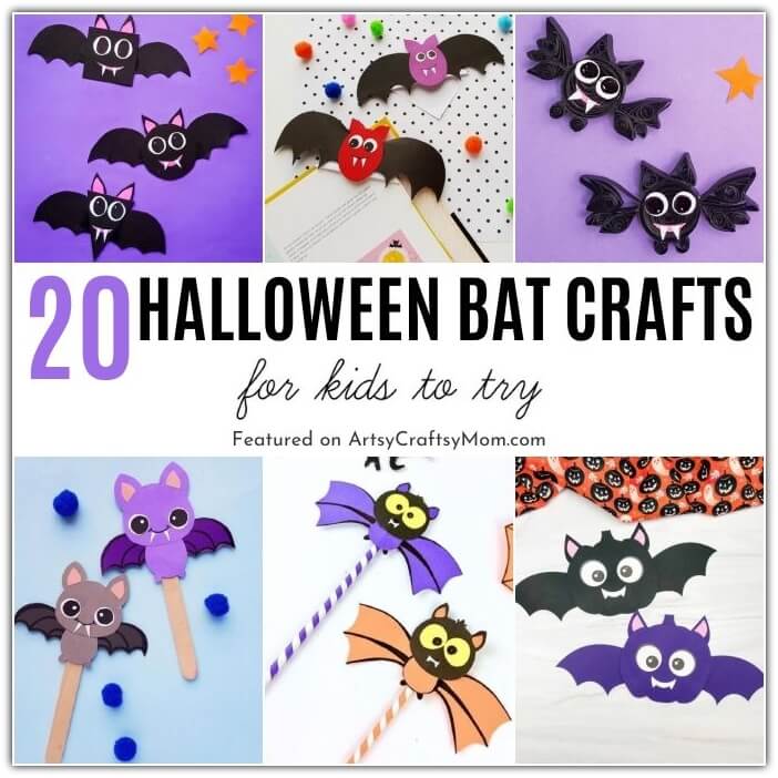 October is Bat Appreciation Month and we're celebrating with a bunch of Brilliant Bat Crafts for Kids! Make bats with paper, cardboard, yarn & more!