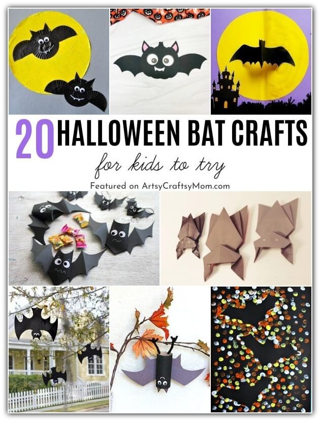 October is Bat Appreciation Month and we're celebrating with a bunch of Brilliant Bat Crafts for Kids! Make bats with paper, cardboard, yarn & more!