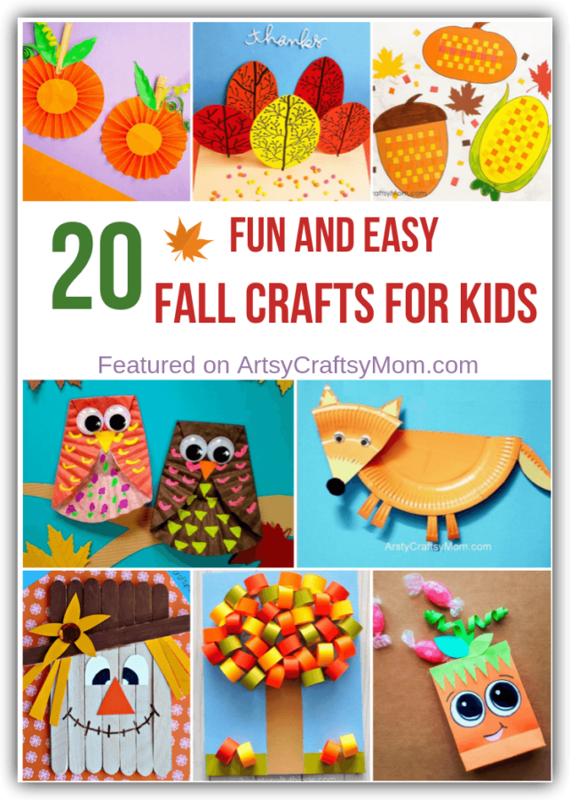 Celebrate the season of pumpkins, falling leaves and pie with some fun and easy fall crafts for kids! Includes owls, foxes, hedgehogs, apples and more!!