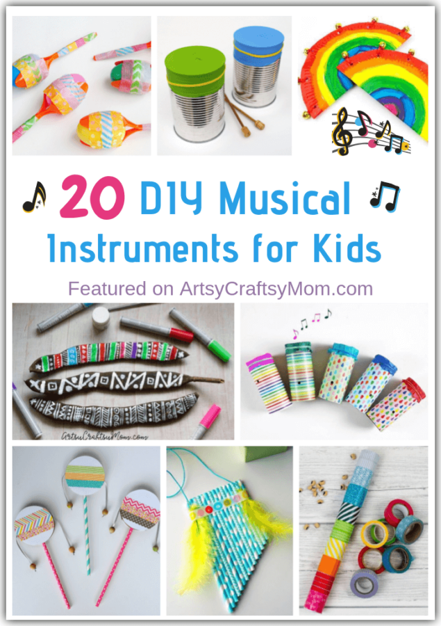 Bring the band alive at your home with these DIY Musical Instruments for Kids to Make and play! And they actually make music, too!