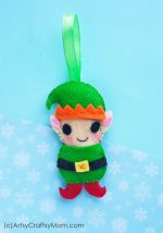 Felt Elf Christmas Ornament Craft + Free Template