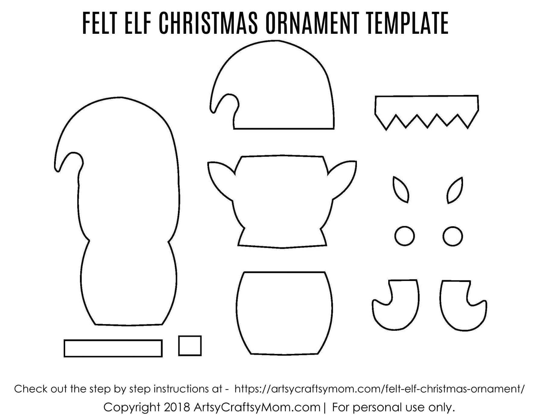 Felt Elf Christmas Ornament Craft