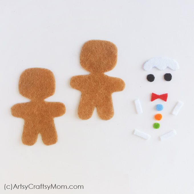 This Felt Gingerbread Man Christmas Ornament is as cute a button and pretty simple to make! Hang it on your tree or gift it to a special friend!