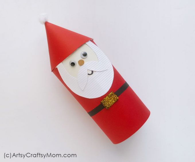 This Cardboard Roll Santa Claus Christmas Ornament will look bright and cheery, hanging on your tree. It'll also explain all those presents under the tree!