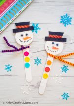 Easy Popsicle Stick Snowman Craft for Kids