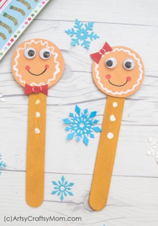 Gather your craft sticks to make this super easy and super adorable Popsicle Stick Gingerbread Man! Perfect for hanging on your tree or as a cute bookmark!