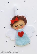 Felt Angel Christmas Ornament Craft + Free Template