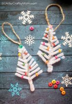 White Pipe Cleaner Christmas Tree Ornament Craft