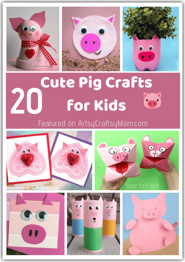 Celebrate the Chinese New Year of the Pig with these pink and playful Pig Crafts for kids! Craft pigs out of paper, cereal boxes, clay pots, rocks and more!