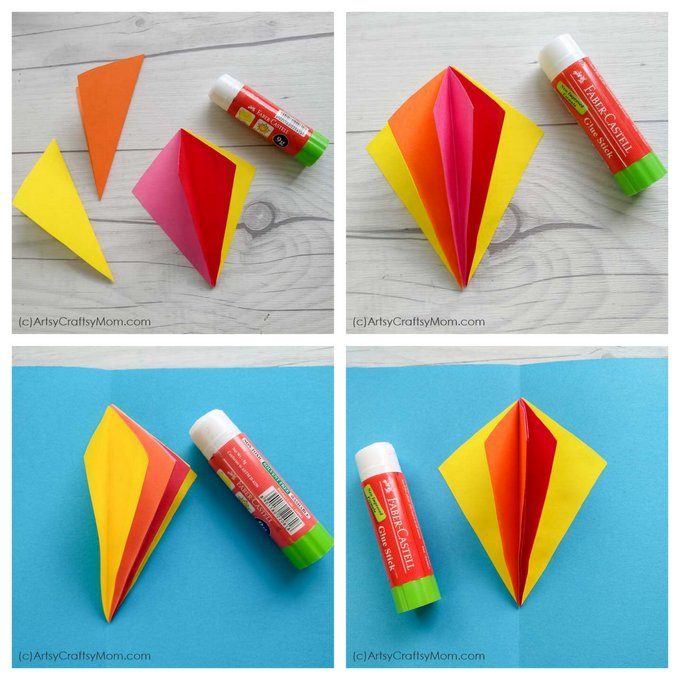 Make this DIY Popup Kite Card for Sankranti - a festival that's incomplete without kites! This bright & colorful card requires just craft paper & cardstock.