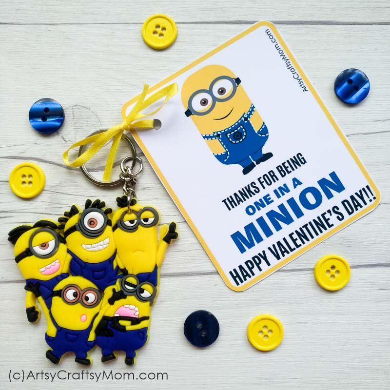 Grab the You are one in a Minion - Free Printable Gift Tags perfect for classroom treats for Valentine’s Day!