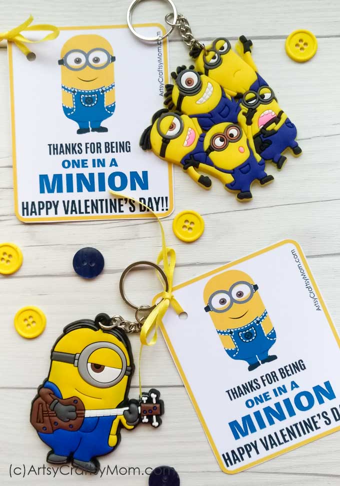 Free You are one in a Minion Valentine Printable pin 1