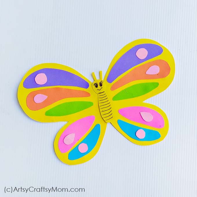 The flowers have bloomed and the butterflies are out and about! Celebrate spring with this Paper Butterfly Craft for kids, with a free template to download!