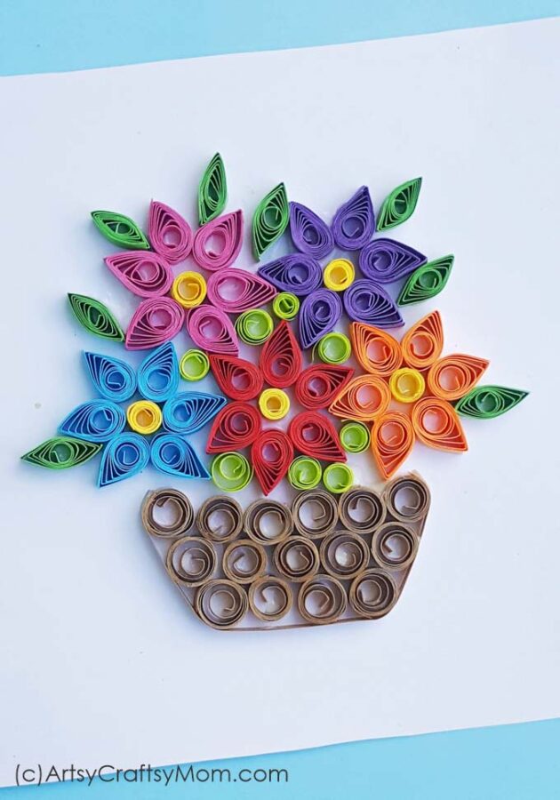 Ready for spring? Celebrate the start of the season with a lovely Paper Quilled Spring Flower Basket Card that'll remind you of blooming meadows and birds!