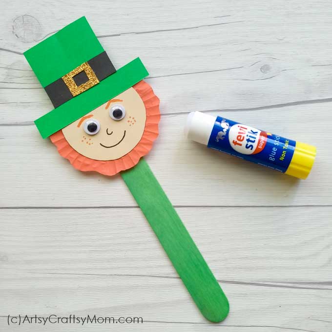 St Patrick's Day Leprechaun Popsicle Stick Craft for Kids