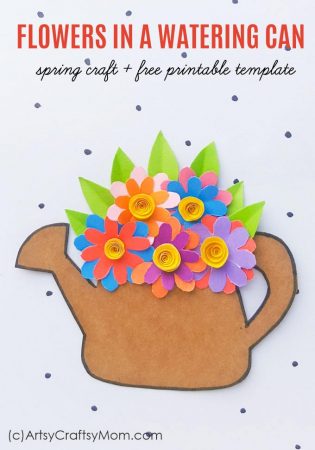 Few things describe spring as perfectly as this Spring Flowers in a Watering Can Paper Craft! This quilled craft is perfect for a DIY card or as wall decor.
