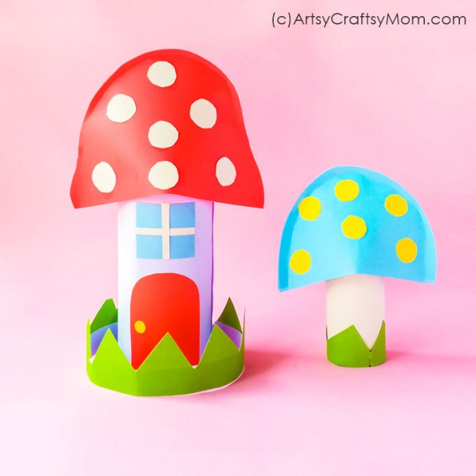 This Paper Mushroom House Craft will make a perfect addition to your little fairy tale village! Get cardboard rolls in many sizes for a variety of houses!