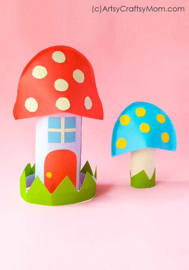 This Paper Mushroom House Craft will make a perfect addition to your little fairy tale village! Get cardboard rolls in many sizes for a variety of houses!