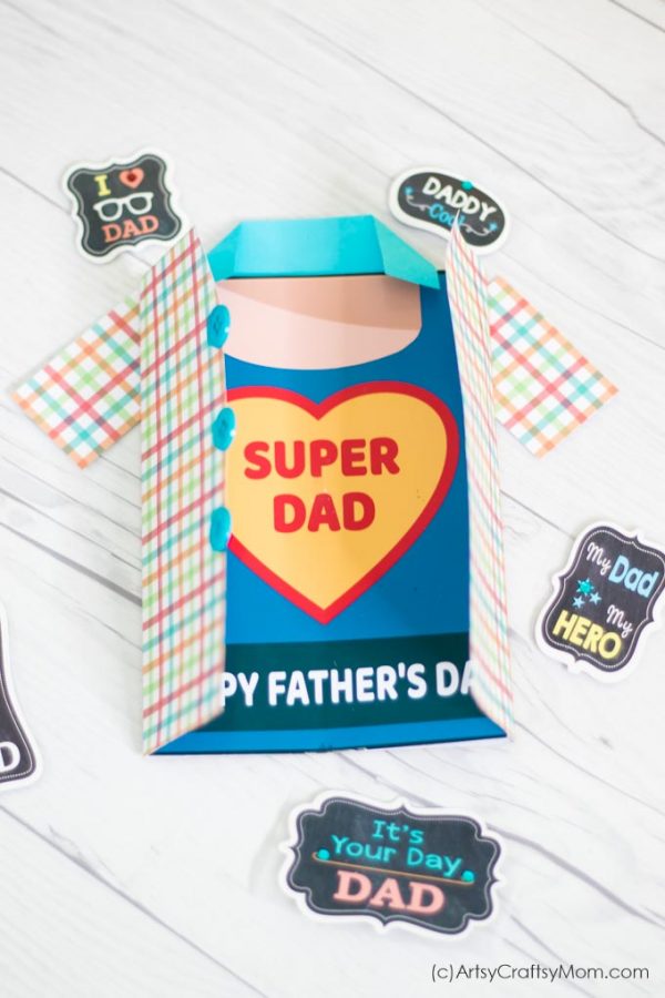 Let Dad know that he means the world to you with this Super Dad Fathers Day Shirt Card! Easy to make and with a free printable template!