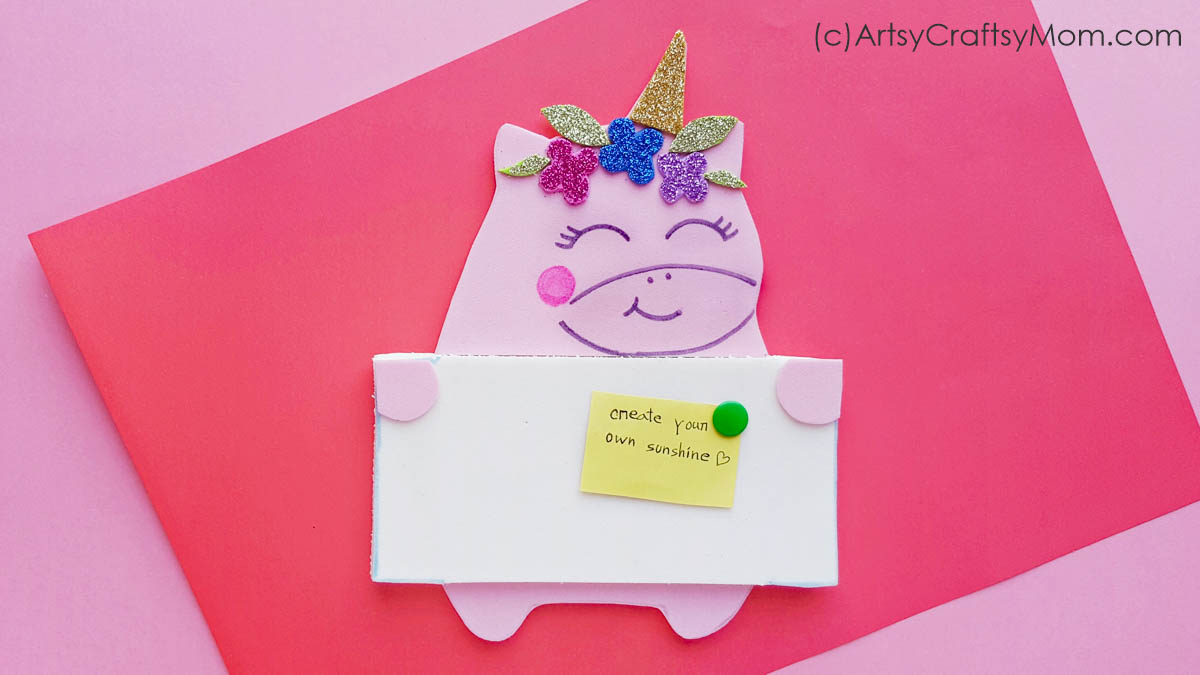 DIY Foam Unicorn Pin Board + Free Printable Template