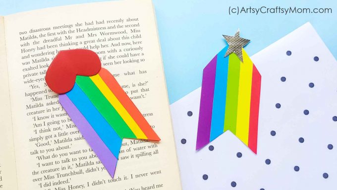 Books add color to a drab world, and a Rainbow Heart Bookmark adds color to your daily reading time! Make more of these to give out to friends & teachers!