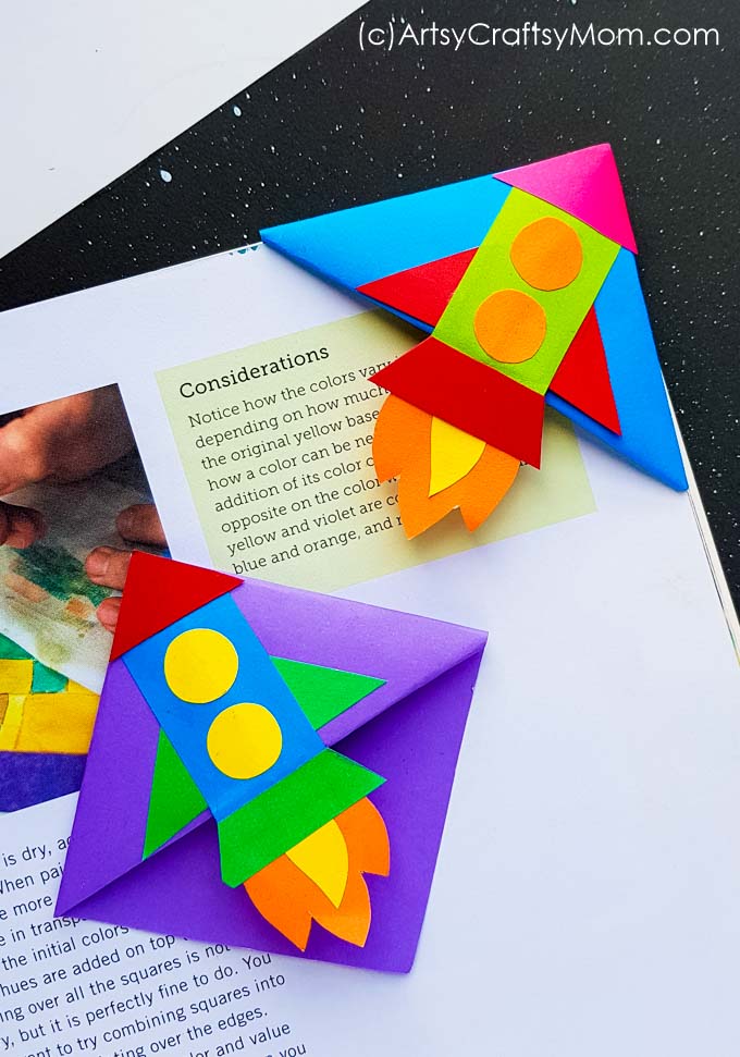 Reading takes you places and now you can take that trip on a rocket! Make this bright and colorful Rocket Corner Bookmark with supplies you already have.