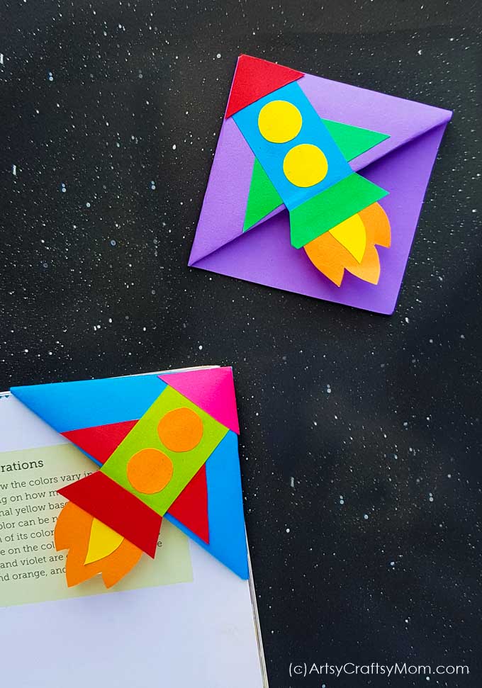 Reading takes you places and now you can take that trip on a rocket! Make this bright and colorful Rocket Corner Bookmark with supplies you already have.