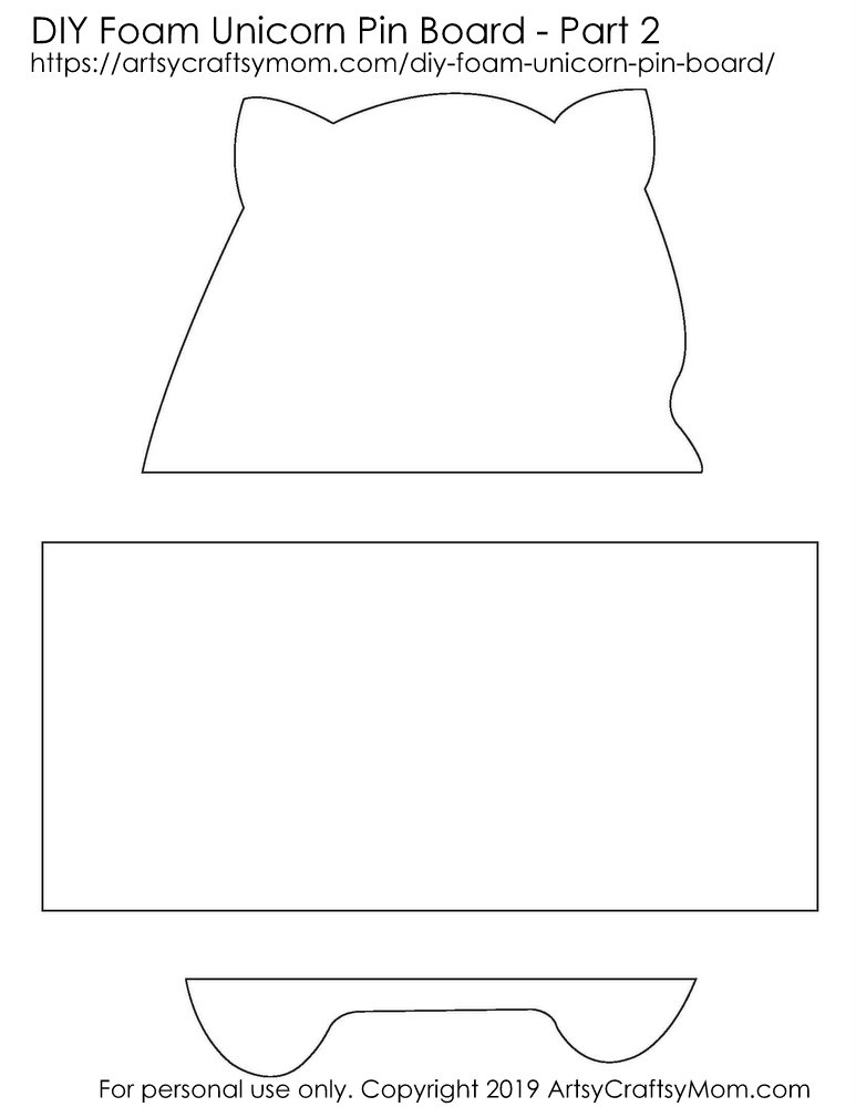 DIY Foam Unicorn Pin Board + Free Printable Template