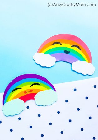 A rainbow can brighten up anyone's day, especially when it's as cheerful as this smiling rainbow paper craft! Use this to instantly perk up any space!
