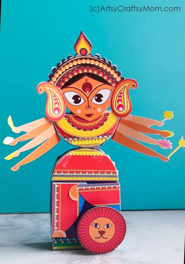 DIY Durga Puppet Craft 1