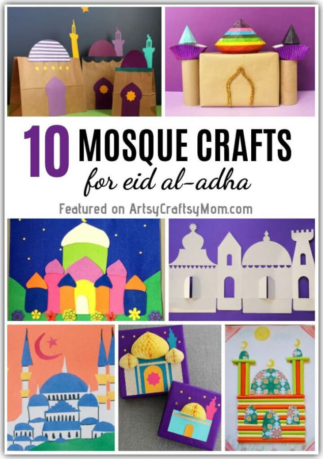 Celebrate the festival of sacrifice with some magnificent Mosque Crafts for Eid al-Adha! Turn them into greeting cards, decor or wall hangings!