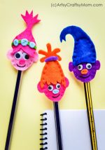 Troll Inspired Felt Pencil Toppers