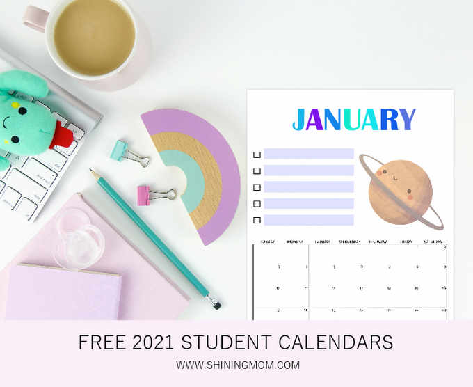 student calendar 2021 printable free 1