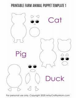 Farm Animal Cat Pig Duck template