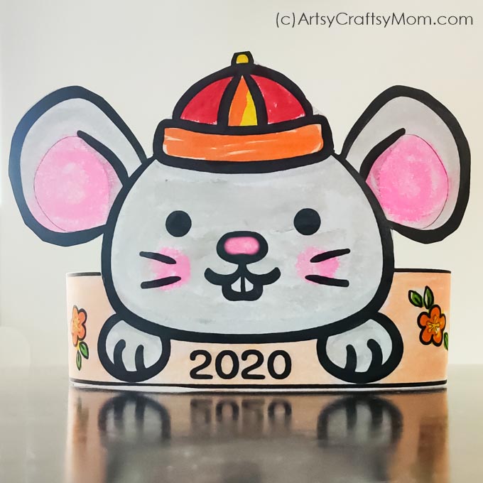 Printable Chinese New Year Rat Headband 3