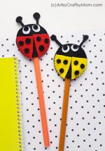 DIY Felt Ladybug Pencil Topper