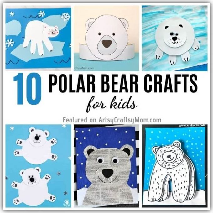 Aren't polar bears cute? These playful polar bear crafts for kids are perfect to learn about these adorable animals, as well as about Arctic life.