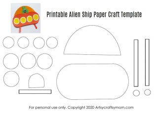 Printable Alien Ship Paper Craft - Artsy Craftsy Mom