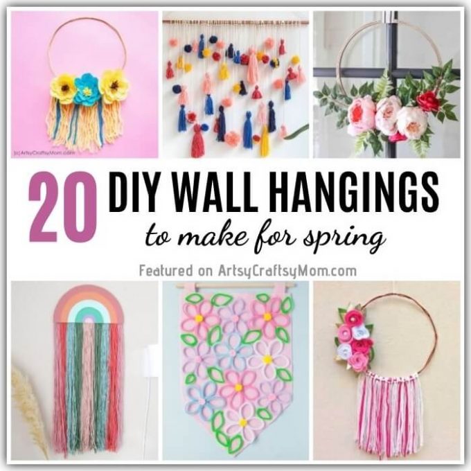 Deck up your home this season with these DIY Wall Hangings for Spring! Brighten up your walls with flowers, rainbows, birds and more!