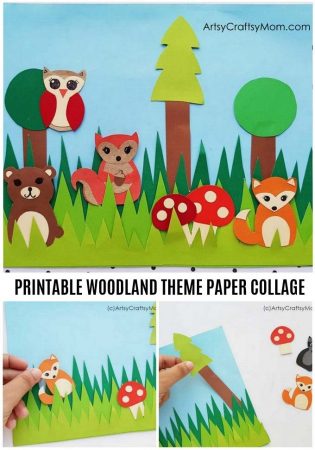 Download and assemble our Printable Woodland Themed Paper Collage and get ready to have some fun with some cute and furry woodland friends!