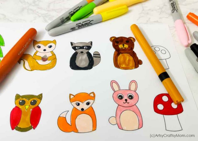 Download and assemble our Printable Woodland Themed Paper Collage and get ready to have some fun with some cute and furry woodland friends! 