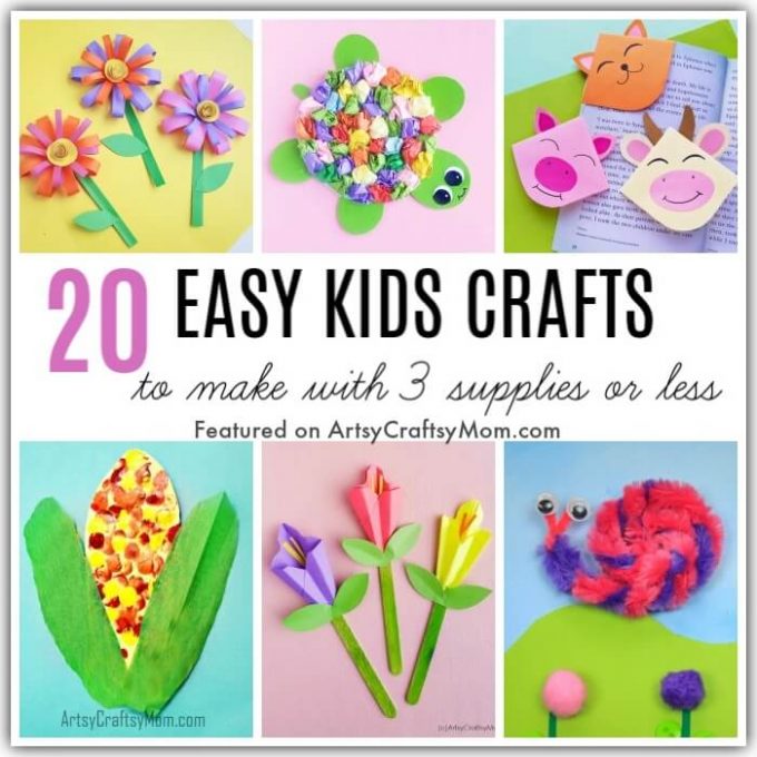 Running out of craft supplies and stores are shut due to lockdown? No problem, here are 20 Easy Crafts to Make with Three Supplies or Less!