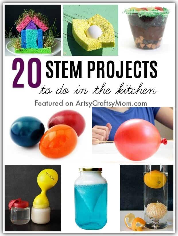 Getting bored at home? Learn and have fun at the same time using things already in your home, with these 20 STEM Kitchen Science Projects for Kids!