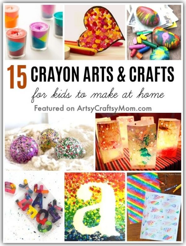 15 Crayon Arts and Crafts for Kids to Make