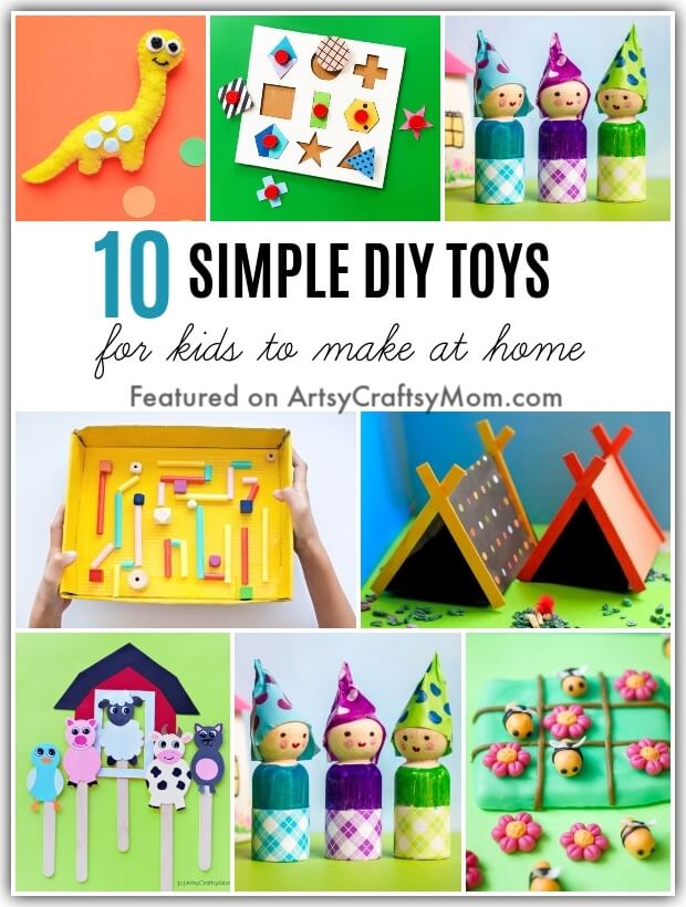 Bored at home and toy stores aren't yet open? No problem, here are 10 Easy DIY Toys that you can make at home - fun, frugal and fantastic!