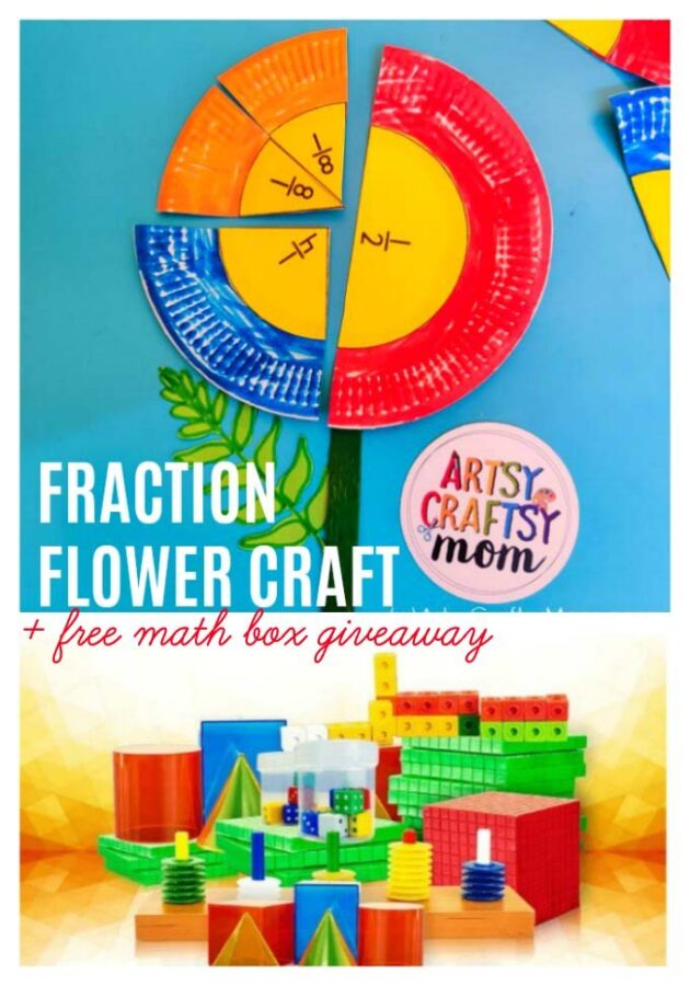Make math learning fun for kids- Learn fractions using our Paper Plate Fraction Flower Craft + a fun #CuemathGiveaway by @artsycraftsymom & @Cuemath that you don't want to miss!