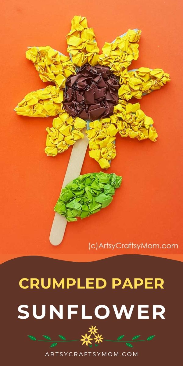 Crumpled paper Sunflower Craft