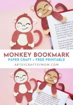 Printable Monkey Bookmark + Free Template